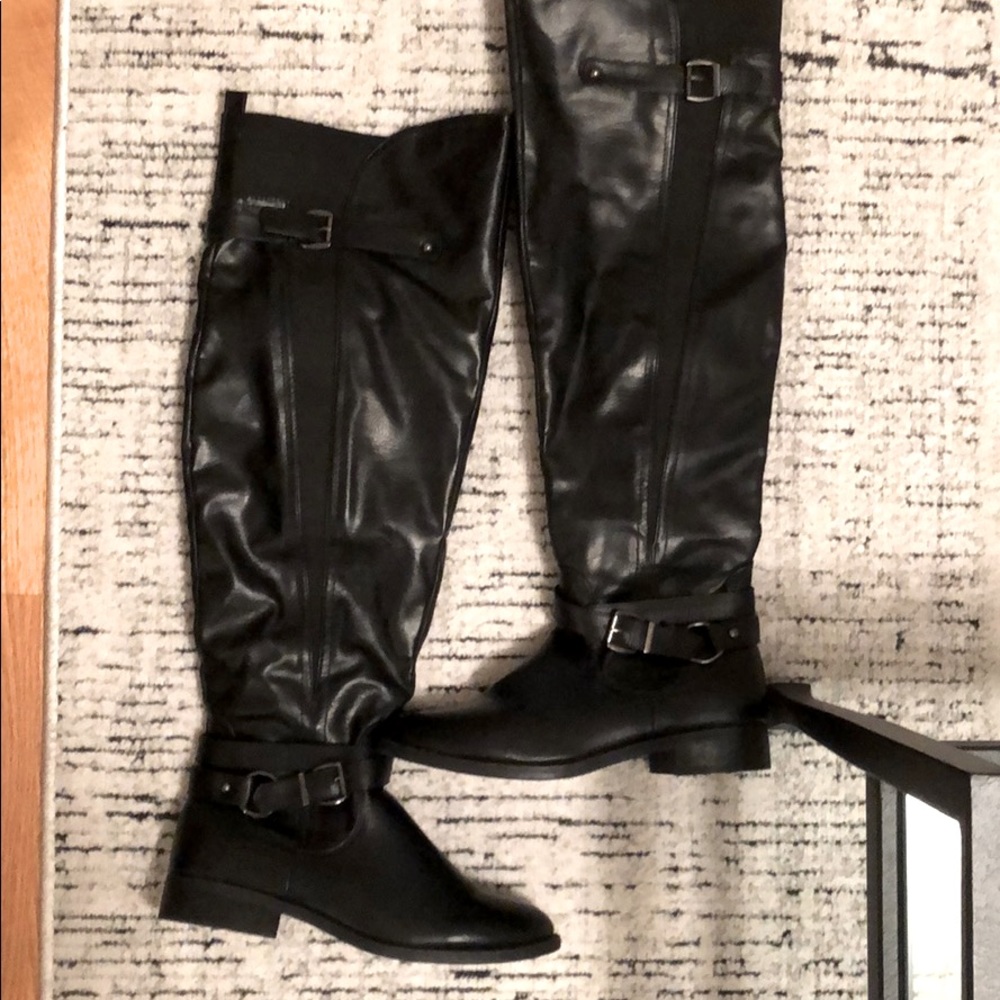 Over the knee black boots